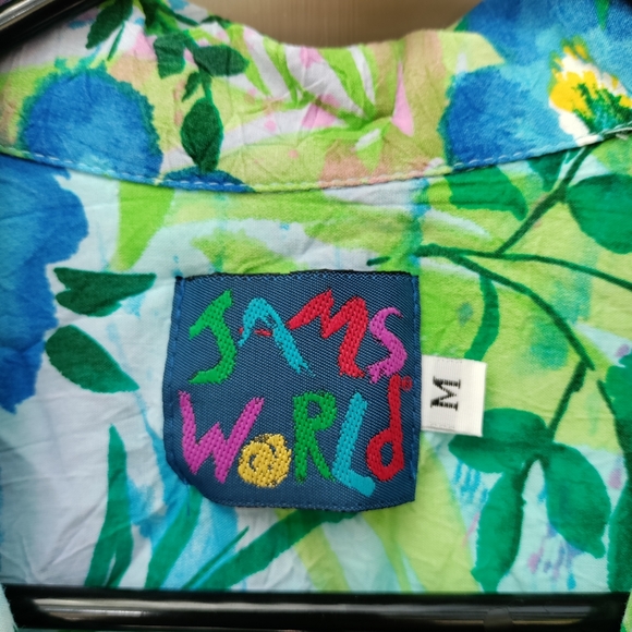 Rare Vintage Jams World Floral Shirt and Pant Set Pajamas Vacation Tropical - Picture 3 of 12